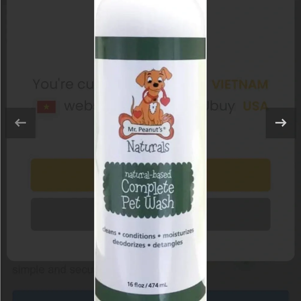 Mr Peanuts Naturals Complete Pet Wash, 16oz., New